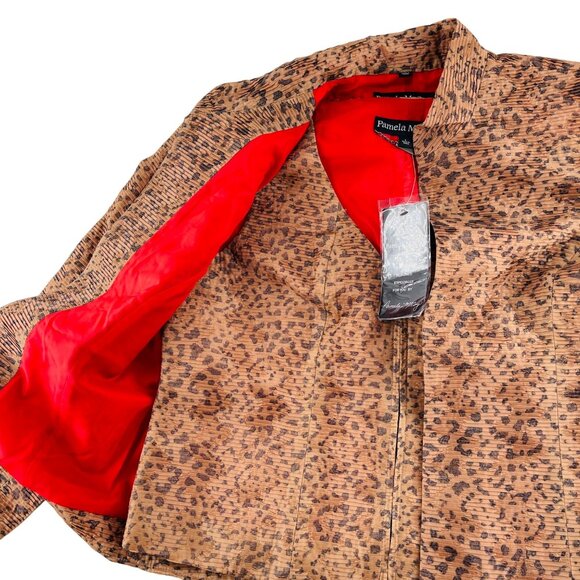 Pamela McCoy Womens Leopard Print Jacket with Shell 2 piece size Large NWT - Picture 2 of 10